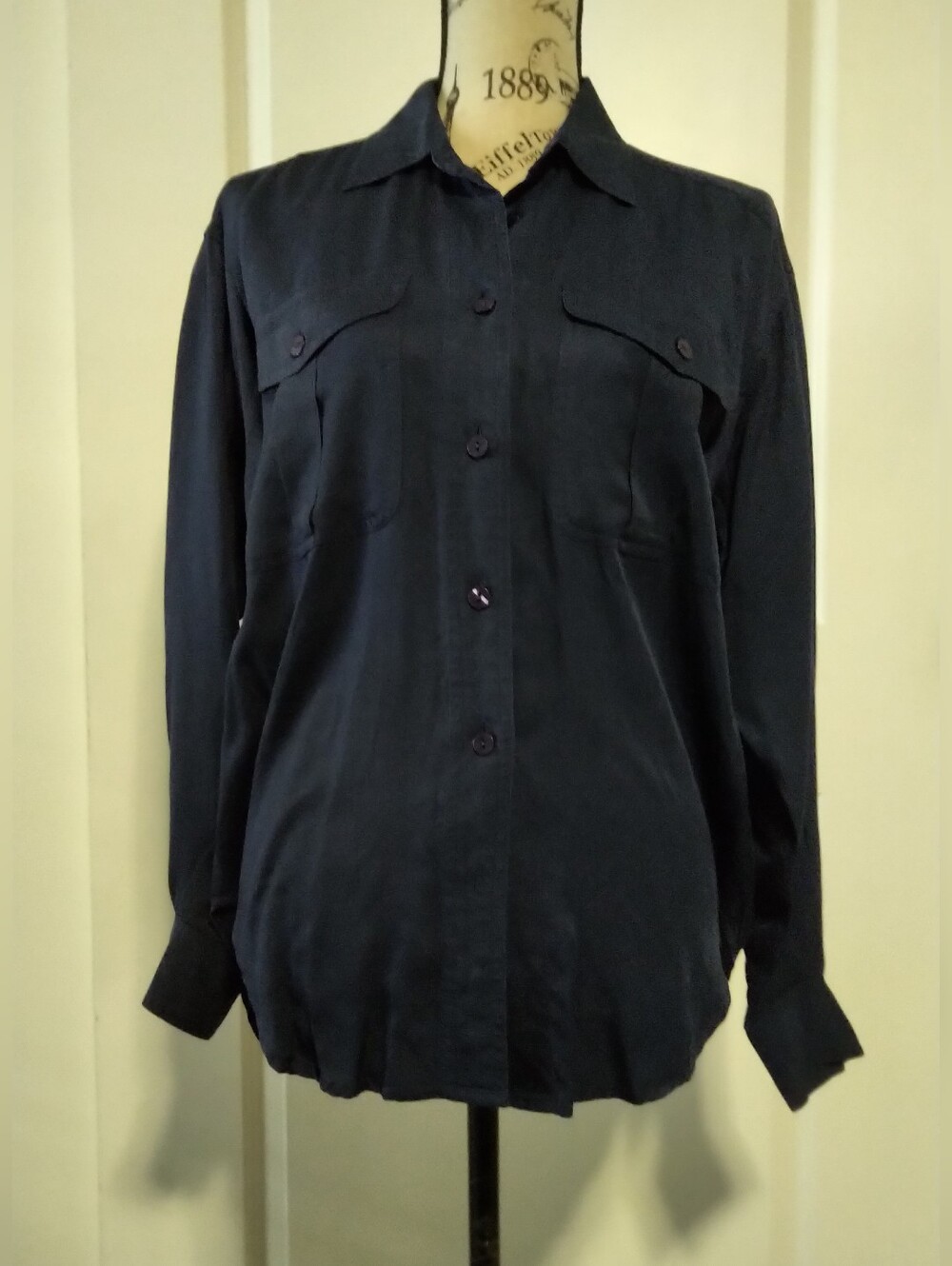 Liz Sport Dark Blue Button Down Shirt